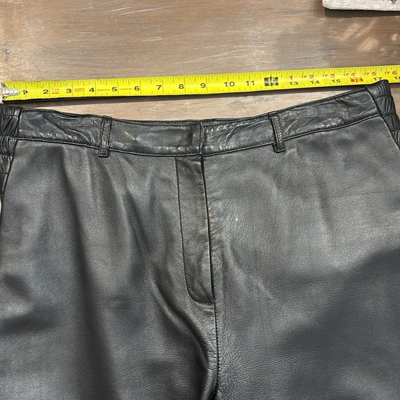 Style & Co Genuine Leather Straight Leg Pants | Y2K 2000s Black - Picture 14 of 17